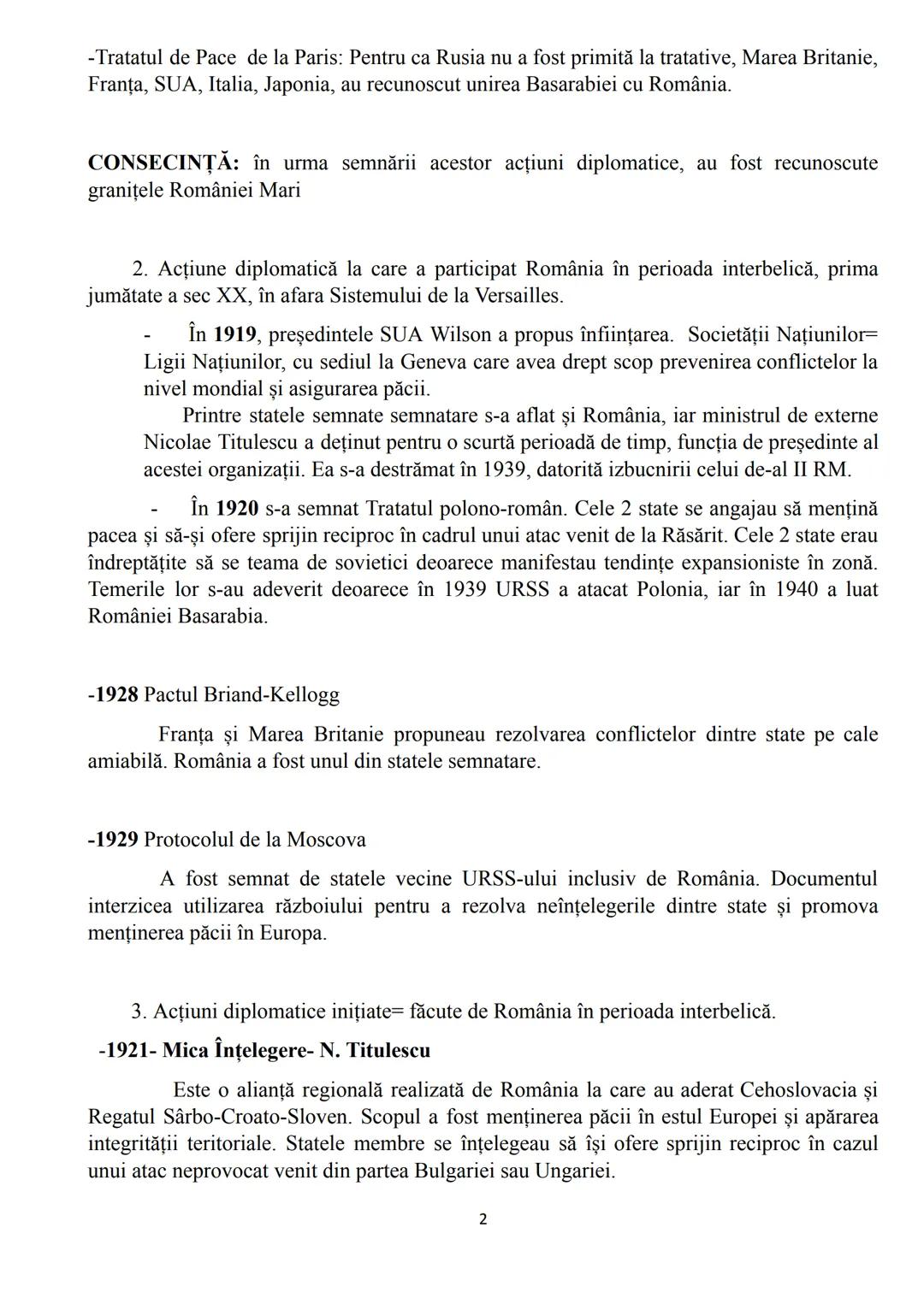 --- OCR Start ---
PERIOADA EXTERNĂ A ROMÂNIEI ÎN
PERIOADA INTERBELICĂ
PERIOADA INTERBELICĂ între I şi II RM=1918-1940
1. Acțiune diplomatică
