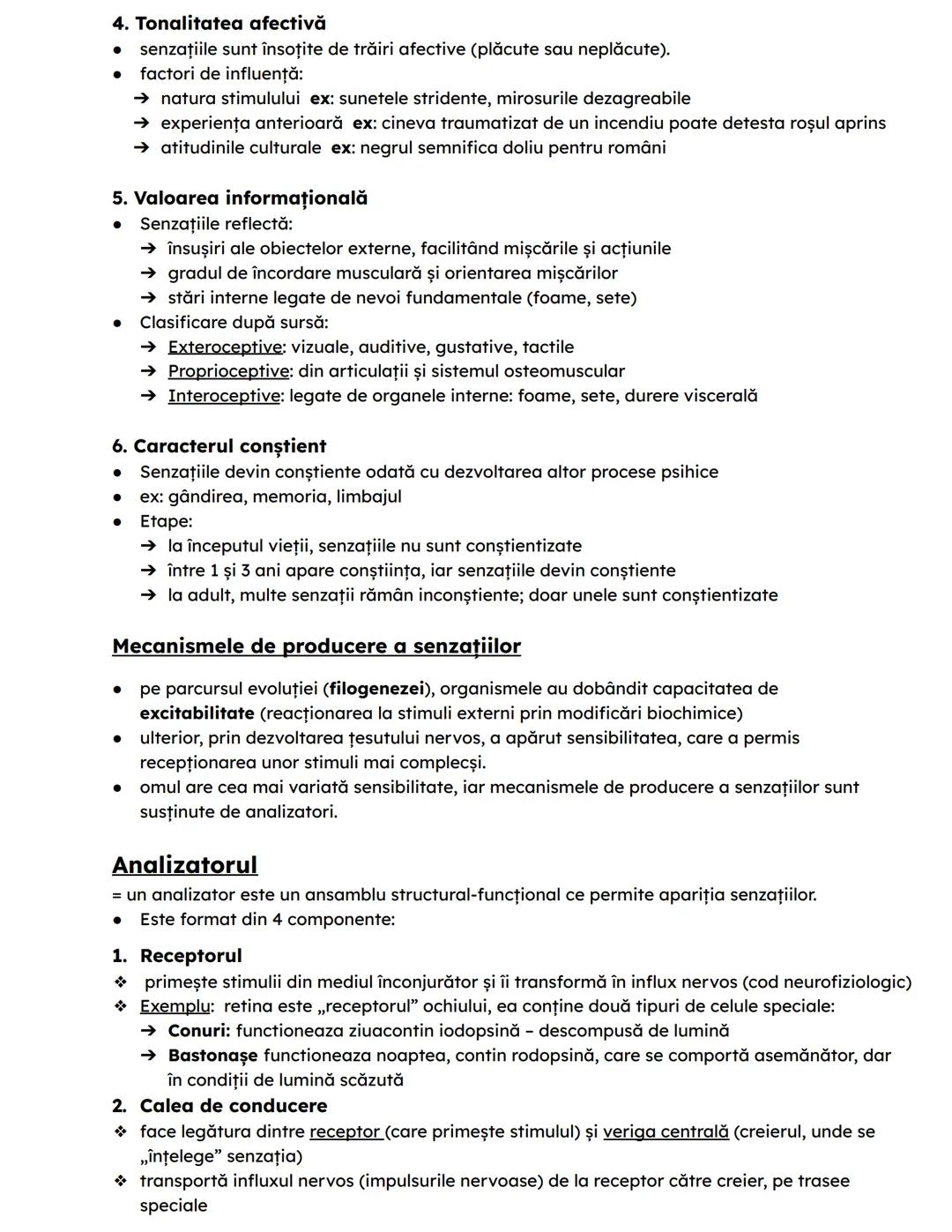 # Senzatii
Senzațiile sunt procese psihice elementare prin care se semnalizează separat, în
forma unei imagini simple şi primare, însuşiril