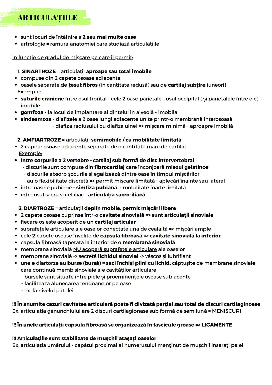 --- OCR Start ---
OASELE ȘI ARTICULAȚIILE
• sunt 206 în organismul uman
• osul este cel mai dur țesut conjunctiv
• oasele au rol de suport,