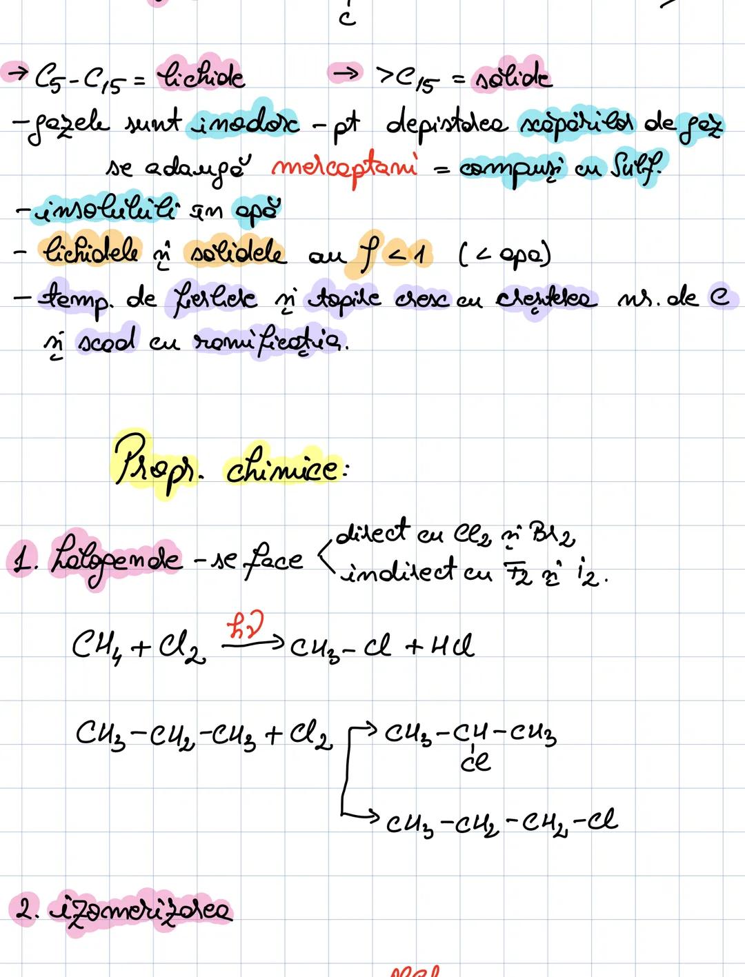 --- OCR Start ---
\rightarrow C_{5}-C_{15}=liole \rightarrow >e_{15}=n0lide
- gazele sunt inodore - pt depistades scăpérilor de gez
se adaug