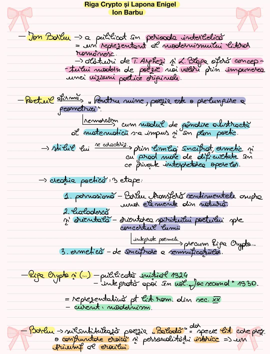 # لا
Riga Crypto și Lapona Enigel
Ion Barbu
- Jon Berluma pulilicat în perioada interbelică
= un reprezentant al modernismului literd
româ