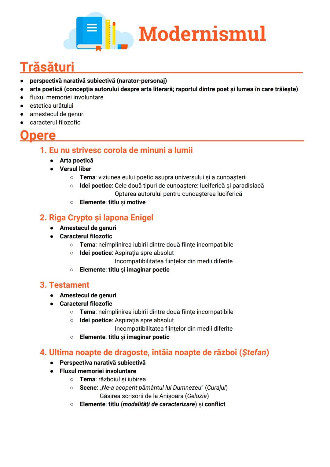 Opere şi curente
Limba şi literatura Română --- OCR Start ---
Curente literare
1. Umanismul/Iluminismul
• importanţa progresului / a educaţi