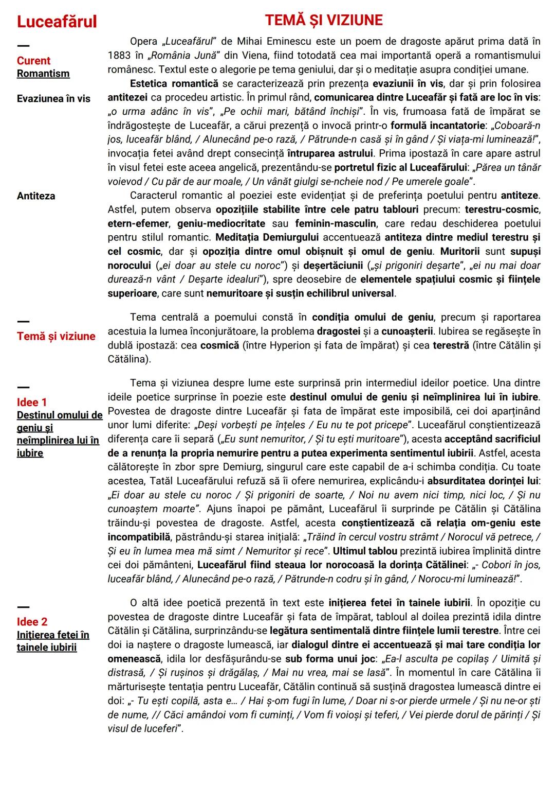 Opere şi curente
Limba şi literatura Română --- OCR Start ---
Curente literare
1. Umanismul/Iluminismul
• importanţa progresului / a educaţi