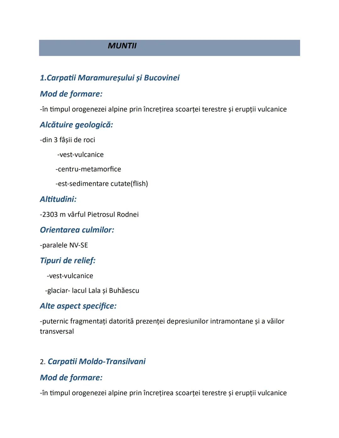 Relieful Romaniei- geografia part 1