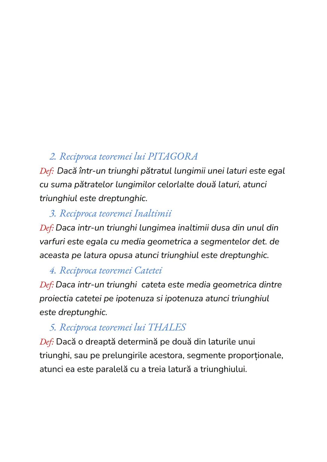 Teoreme ale geometriei plane
1. Teorema unghiului de 30 de grade
Def: Intr-un triunghi dreptunghic, cateta opusa unghiului de 30
de grade e