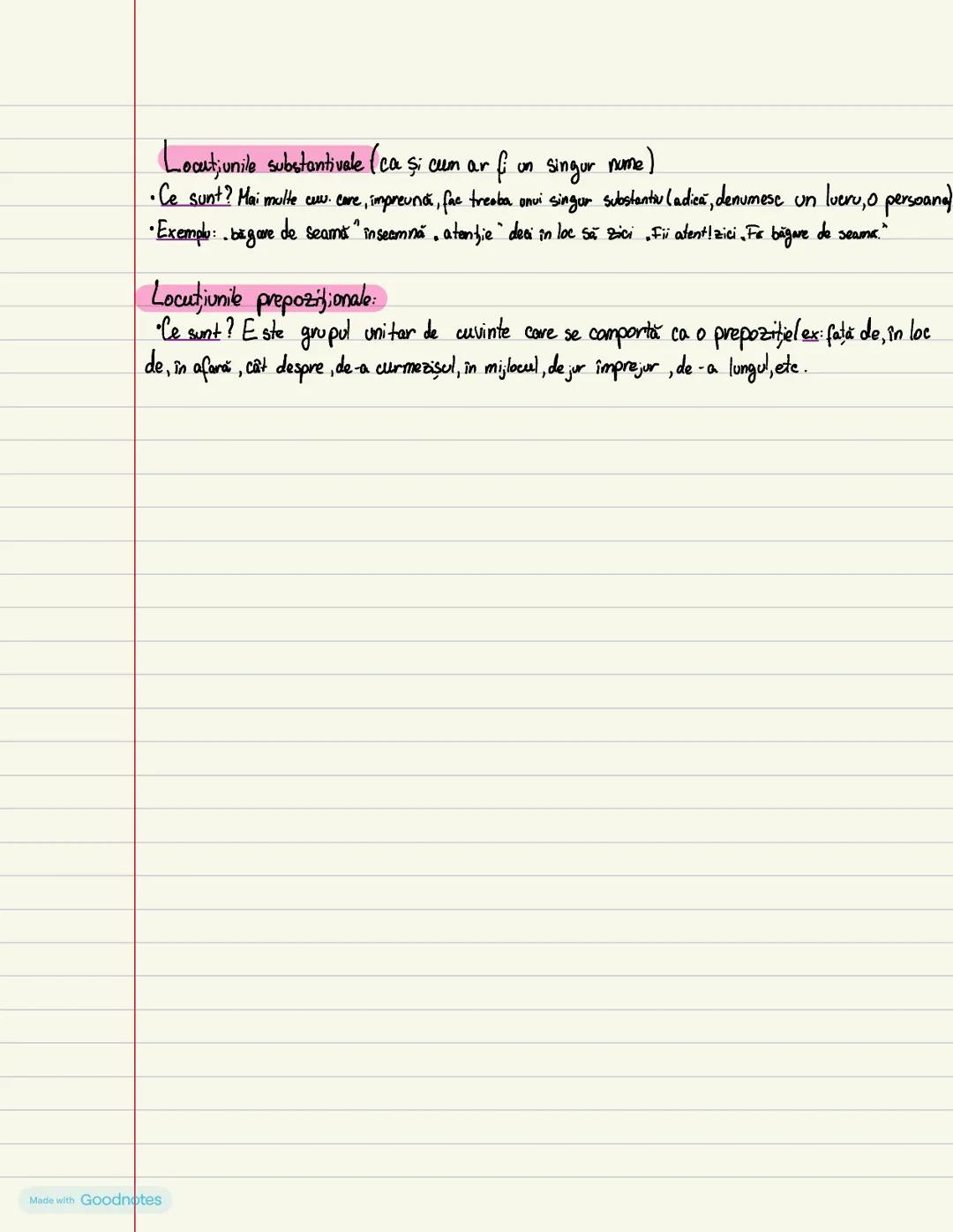 Made with Goodnotes # Substantivul
Substantivul este partea de vorbire cave de numeste: Obiecle (mass), fringe (om), locuri (Şcoale), etc
T