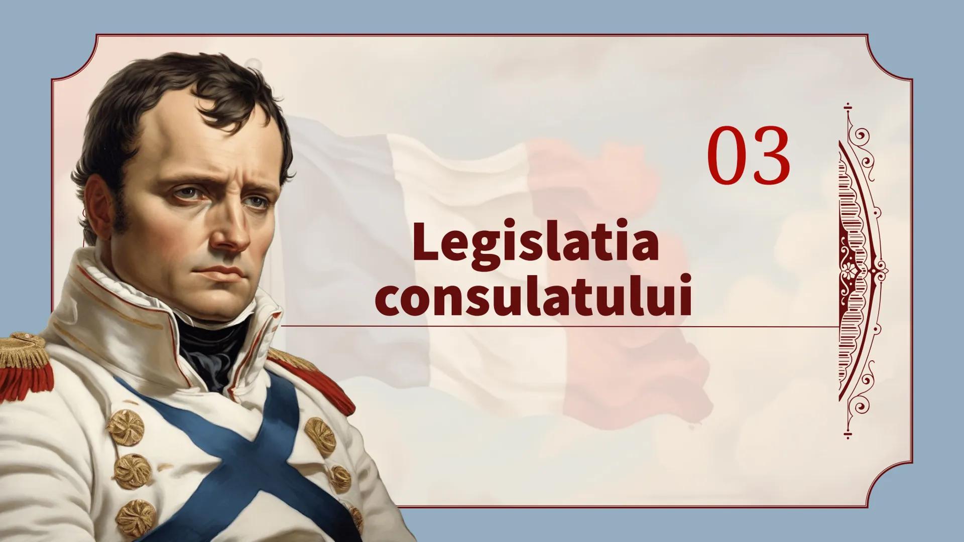 Napoleon
Bonaparte
- Consulatul
Pârvu Ioana, Filip Daria, Poșchină David Introducere
Consulatul lui Napoleon Bonaparte a reprezentat
perio