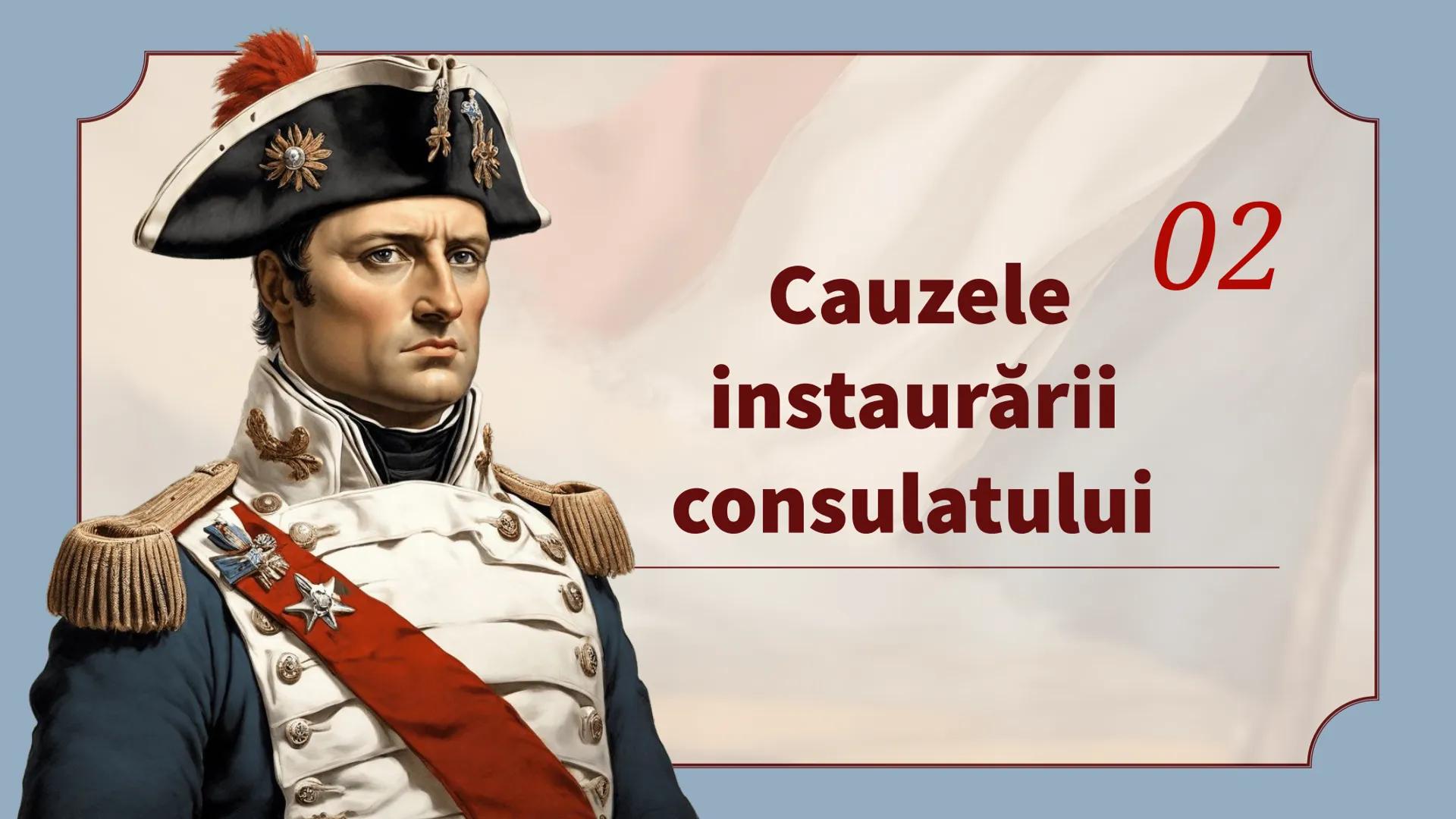 Napoleon
Bonaparte
- Consulatul
Pârvu Ioana, Filip Daria, Poșchină David Introducere
Consulatul lui Napoleon Bonaparte a reprezentat
perio