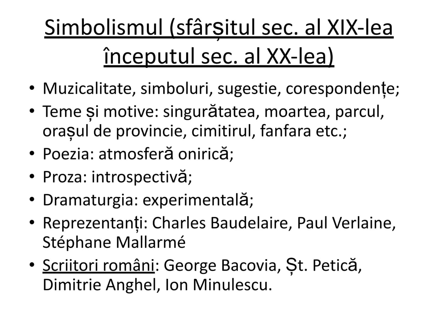 # LIMBA ȘI LITERATURA ROMÂNĂ
PREGĂTIRE PENTRU
BACALAUREAT
Curente culturale
Prezentare sintetică a principalelor
curente culturale și liter