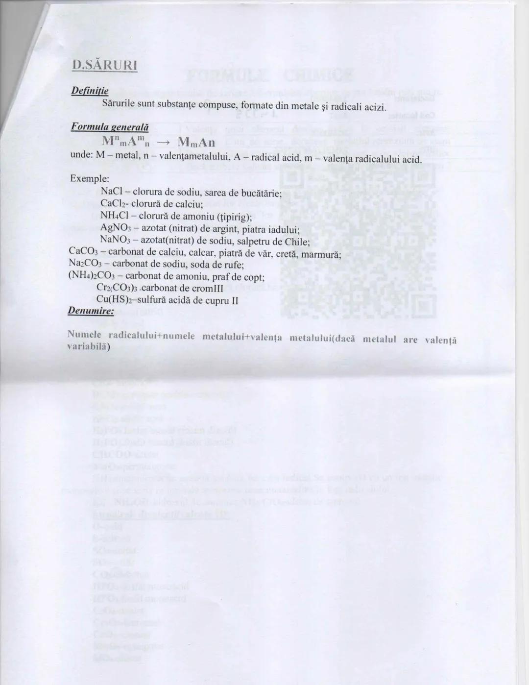# FORMULE CHIMICE
În aplicarea algoritmului de scriere a formulelor chimice se pot întâlni mai multe
cazuri, după cum se vede în tabelul de