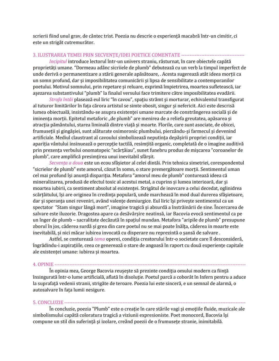 COMENTARIU
# "Plumb"
De George Bacovia
*Simbolismul* este un curent literar apărut în Franţa la sfârşitul secolului al XIX-lea ca reacţie
î