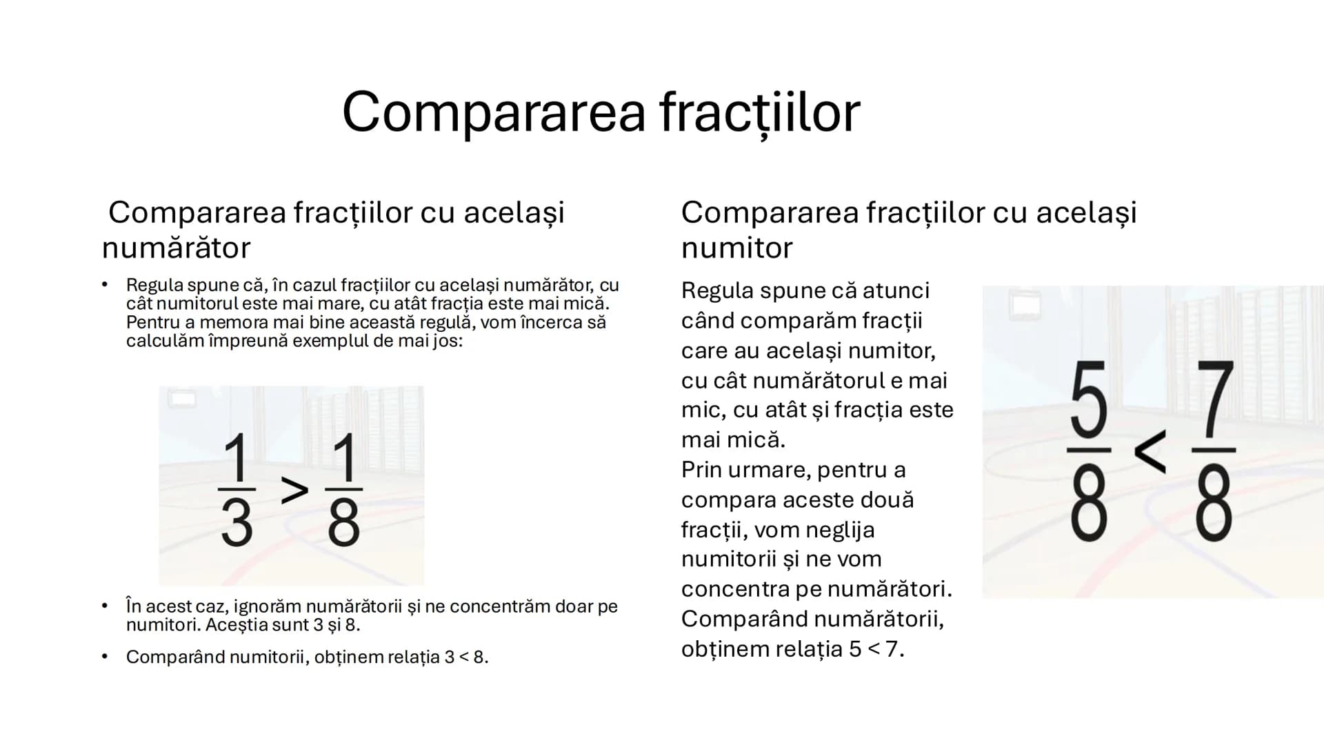 # Fracțiile-Noțiuni de bază
Proiect realizat de Șerban Miruna Ce este o
fracţie?
• O fracție este o modalitate de a
reprezenta o parte dint