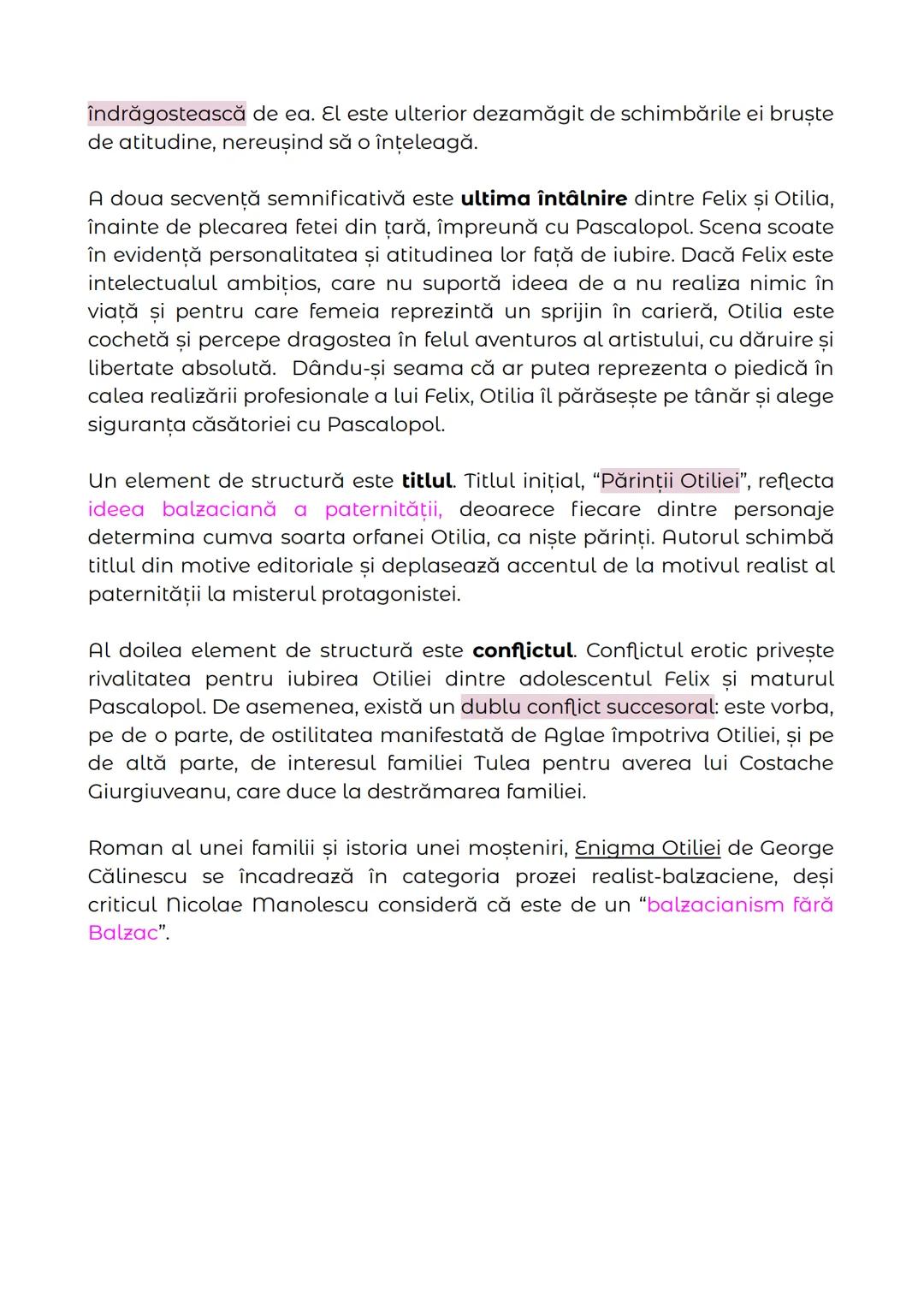 # ENIGMA OTILIEI
DE GEORGE CĂLINESCU
Publicat în anul 1938, la sfârşitul perioadei interbelice, romanul Enigma
Otiliei de George Călinescu