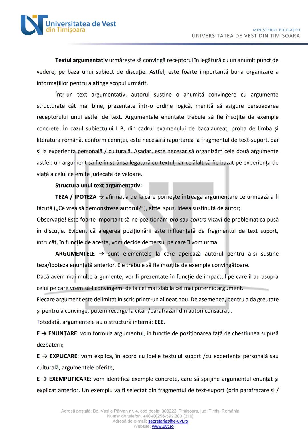 # Ny
Universitatea de Vest
din Timişoara
MINISTERUL EDUCAŢIEI
UNIVERSITATEA DE VEST DIN TIMIŞOARA
Materiale didactice suport pentru pregăt