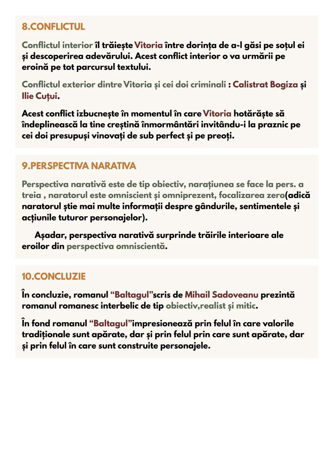 # Baltagul
de M. Sadoveanu
ESEU
1. CONTEXT LITERAR
"Baltagul" scris de M. Sadoveanu a fost publicat în anul 1930, este
probabil singurul