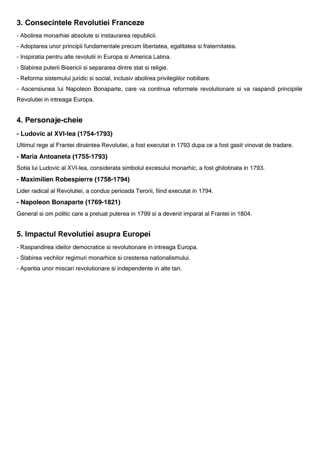 --- OCR Start ---
Revolutia Franceza (1789-1799)
1. Context istoric si cauze
In secolul al XVIII-lea, Franta era condusa de monarhia absolut