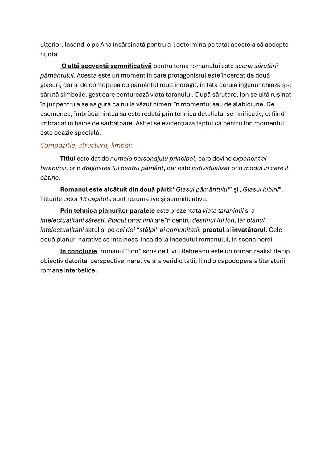 # ION
LIVIU REBREANU
Incadrare:
Apărut în 1920, "lon" reprezintă primul roman publicat de Liviu Rebreanu, fiind
un roman realist de tip o