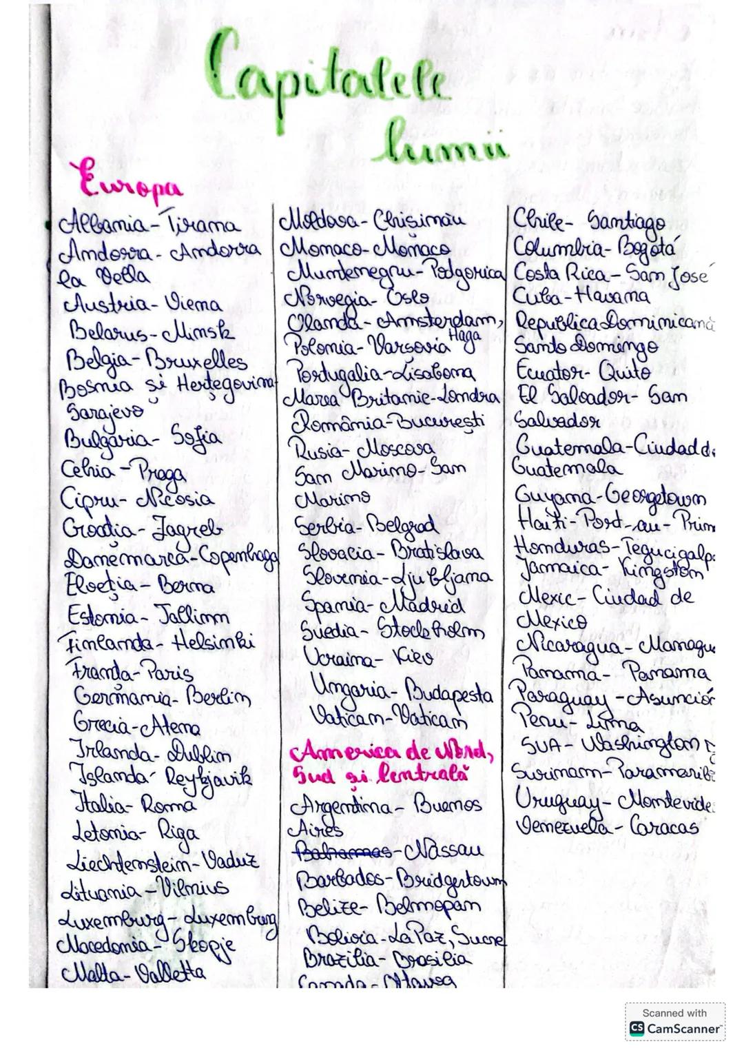 # Capitalele
lumi
Europa
Albamia-Tirama Moldova-Chisinau Chile- Santiago
Andorra-Andorra Monaco-Monaco Columbia-Bogotá
la Vella
Austri