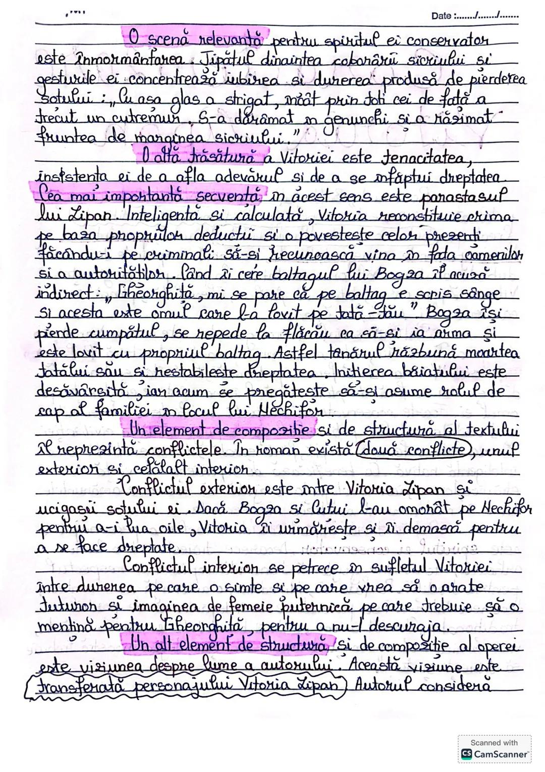 # Caracterizare
# Vitoria Lipan
Romanul, Baltagul "scris de Mihail Sadoveanu şi
publicat în 1930 este o operă (realist mitică si tradition