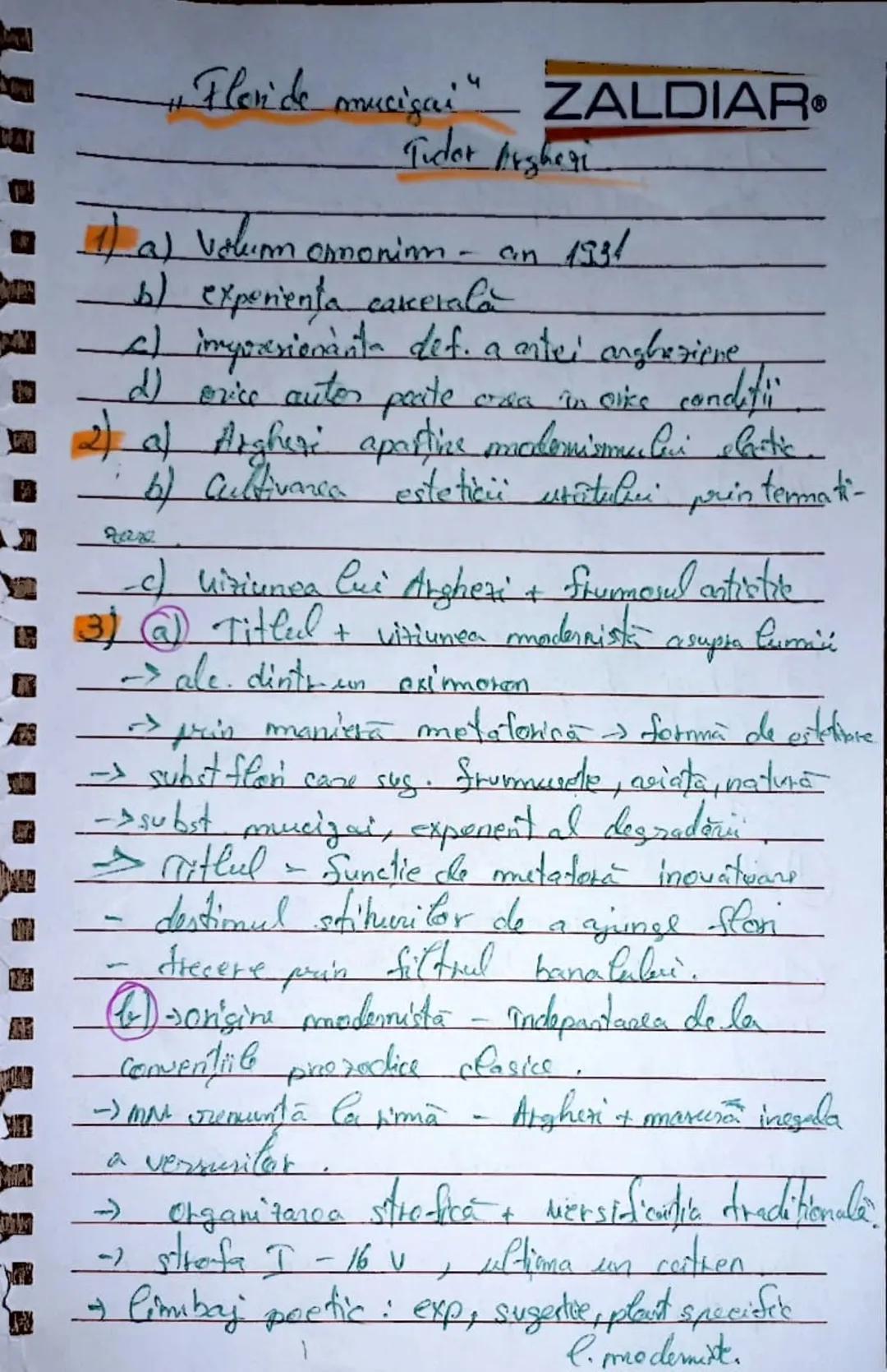 # Flori de mucigai
Tudor Arghezi
1207
Poezia "Flori de mucigai" deschide volumul omonim apărut în 1931, rezultat al
experienței carcerale