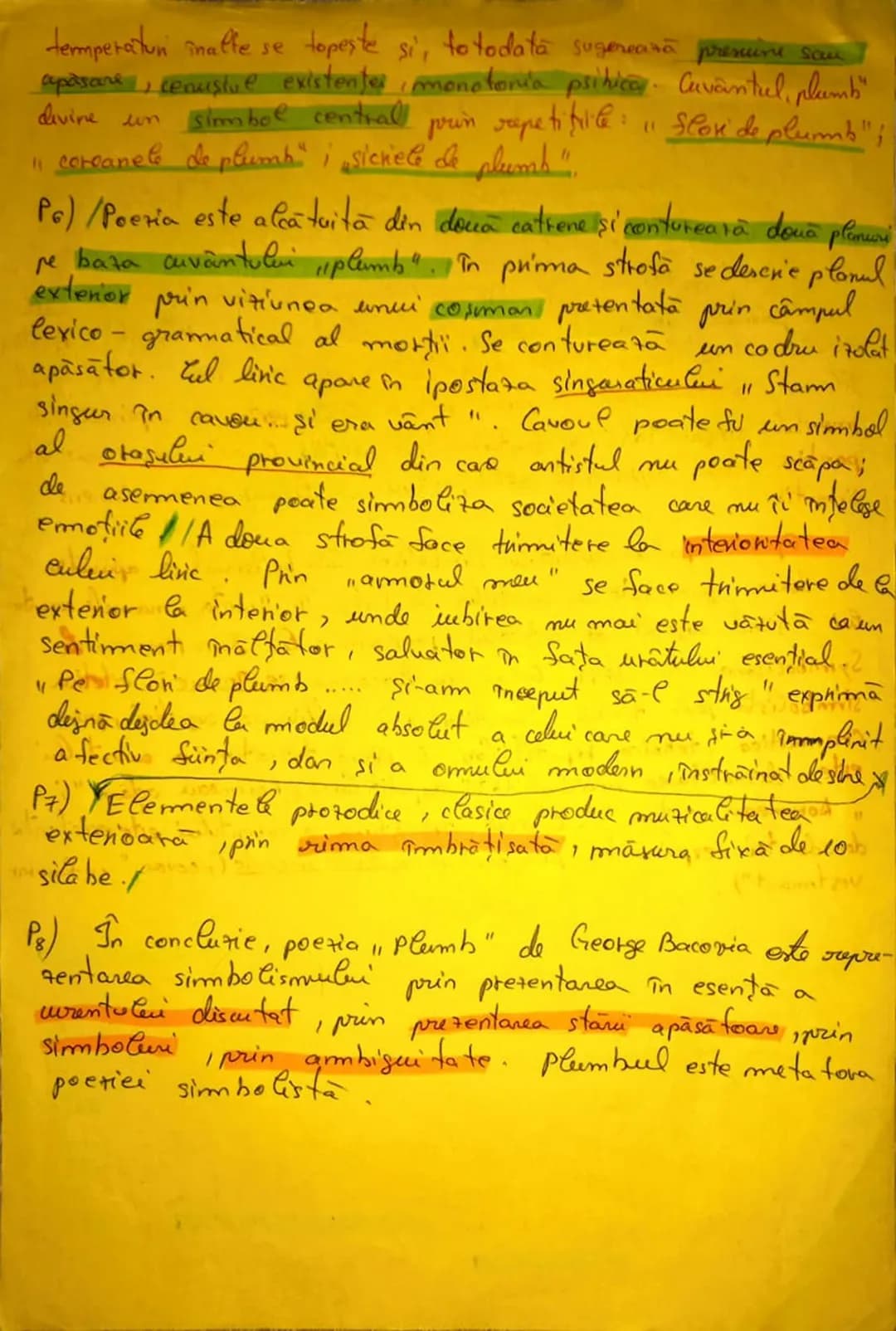 Plumb
George Bacoria
P1) George Bacovia a fost ultiomuel mare poet simbolist si
• personalitate semnificativa a literaturi române
P2) Poes