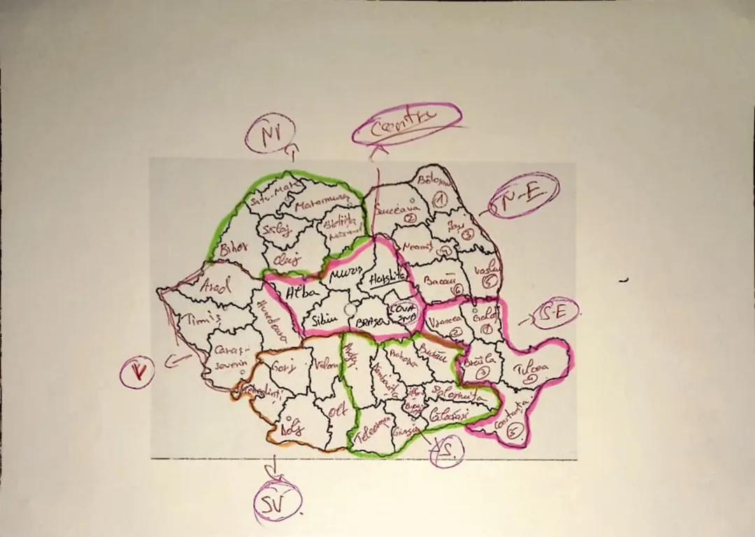 Harta României și Județele Sale - Bacalaureat Geografie