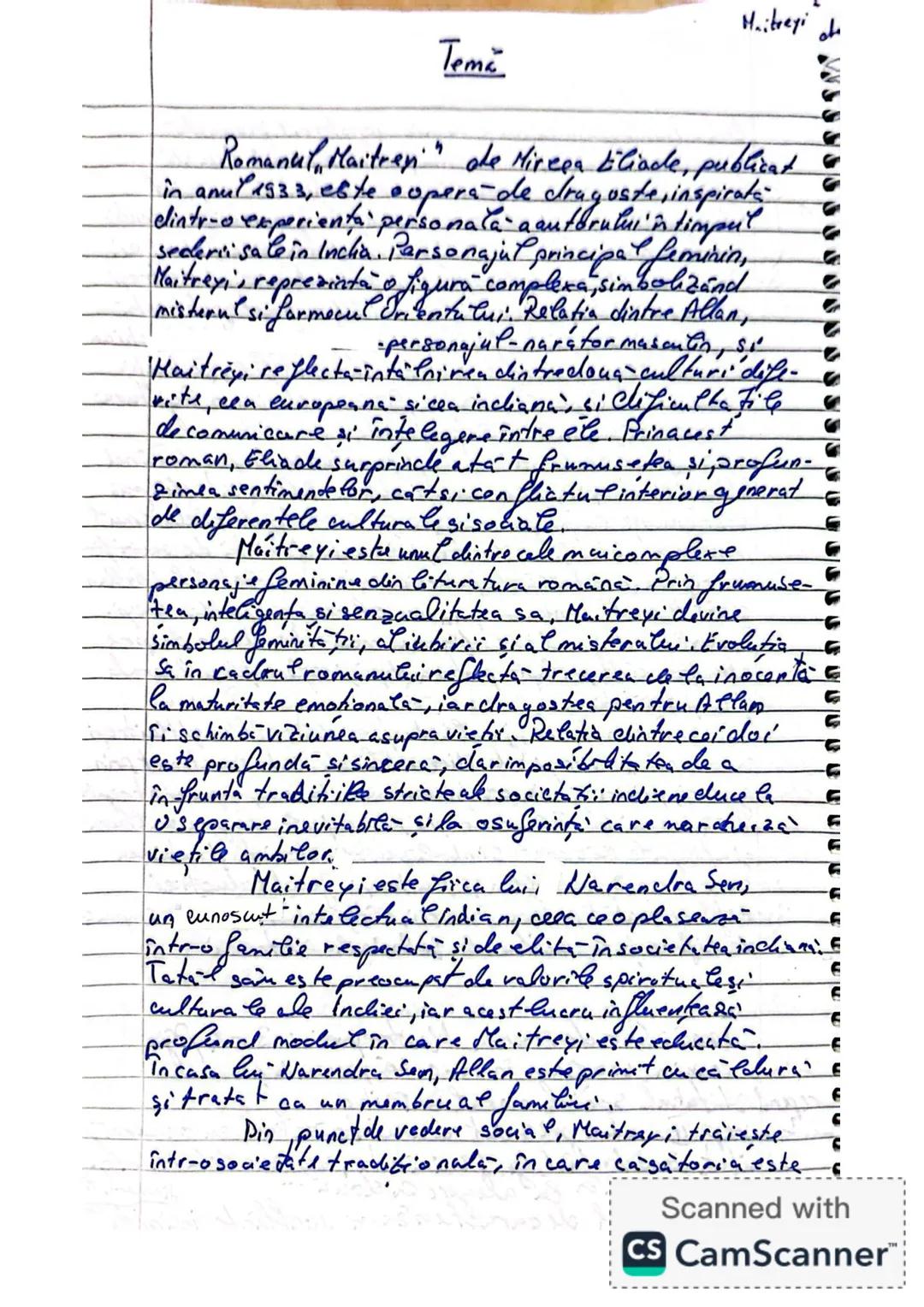 Maitreyi do Mircea Eliade
Mircea Eliade a fost o personalitate marcante
a culturii literaturni domäne interbelice, fiind
deopotrivă prozato