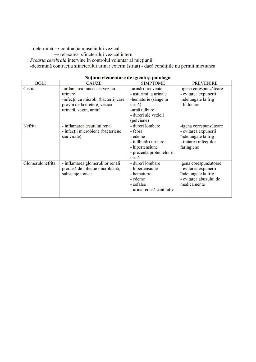 # EXCREȚIA
# Excreția
Excreția este eliminarea substanțelor toxice, rezultate din metabolismul celular, a
substanțelor aflate în exces (ex.