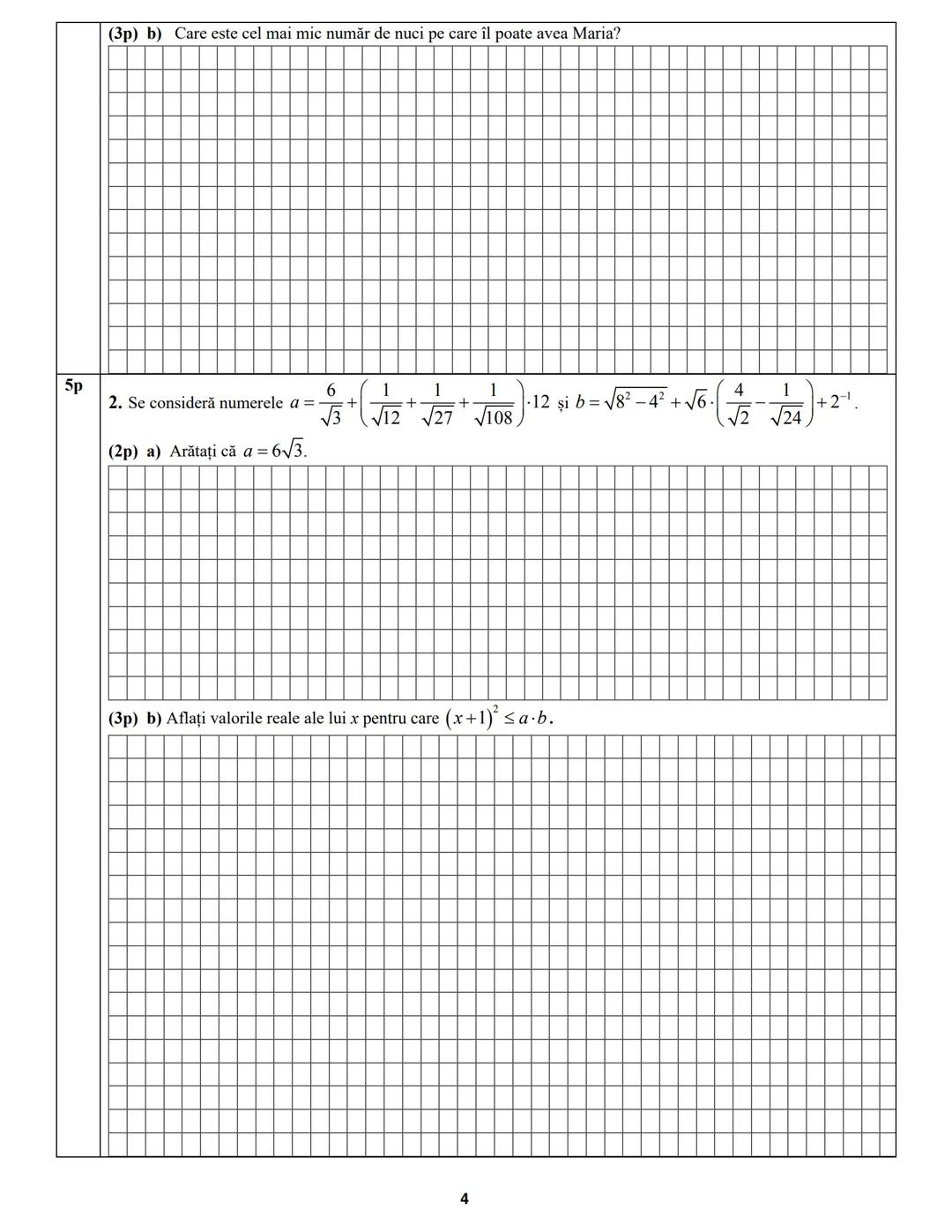 INSPECTORATUL ŞCOLAR JUDEŢEAN SIBIU
Prezenta lucrare conţine __________ pagini.
EVALUARE NAŢIONALĂ PENTRU ABSOLVENŢII
CLASEI a VIII-a
Anu