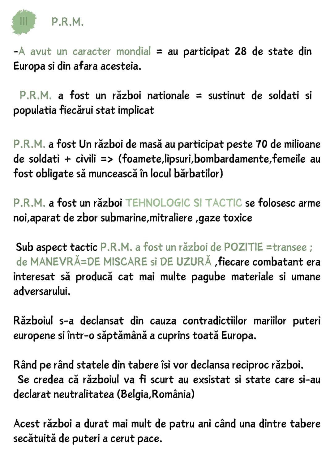 Primul Razboi Mondial
(1914-1918)
-la sfârsitul sec. 19 si începutul sec. 20 europenii erau convinsi de
superioritate, pe toate planurile: -