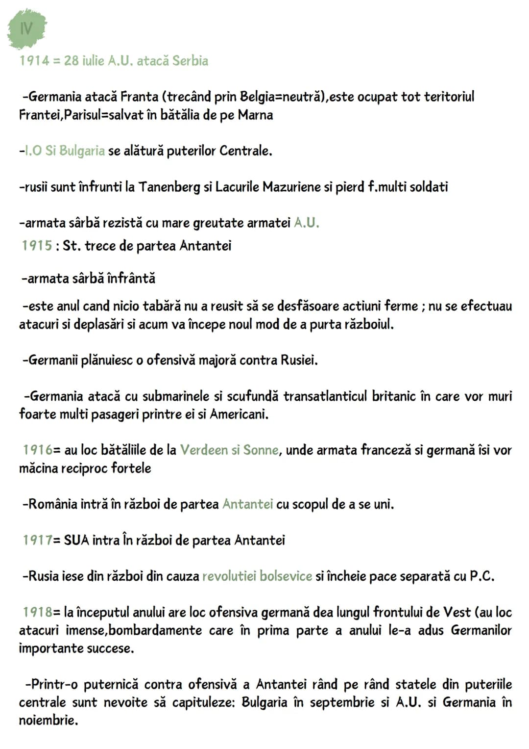 Primul Razboi Mondial
(1914-1918)
-la sfârsitul sec. 19 si începutul sec. 20 europenii erau convinsi de
superioritate, pe toate planurile: -