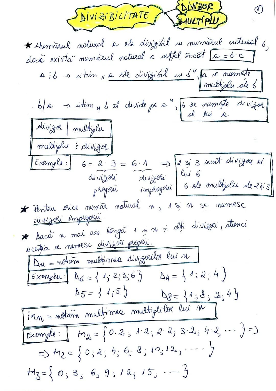 Divizibilitate - Divizor și Multiplu