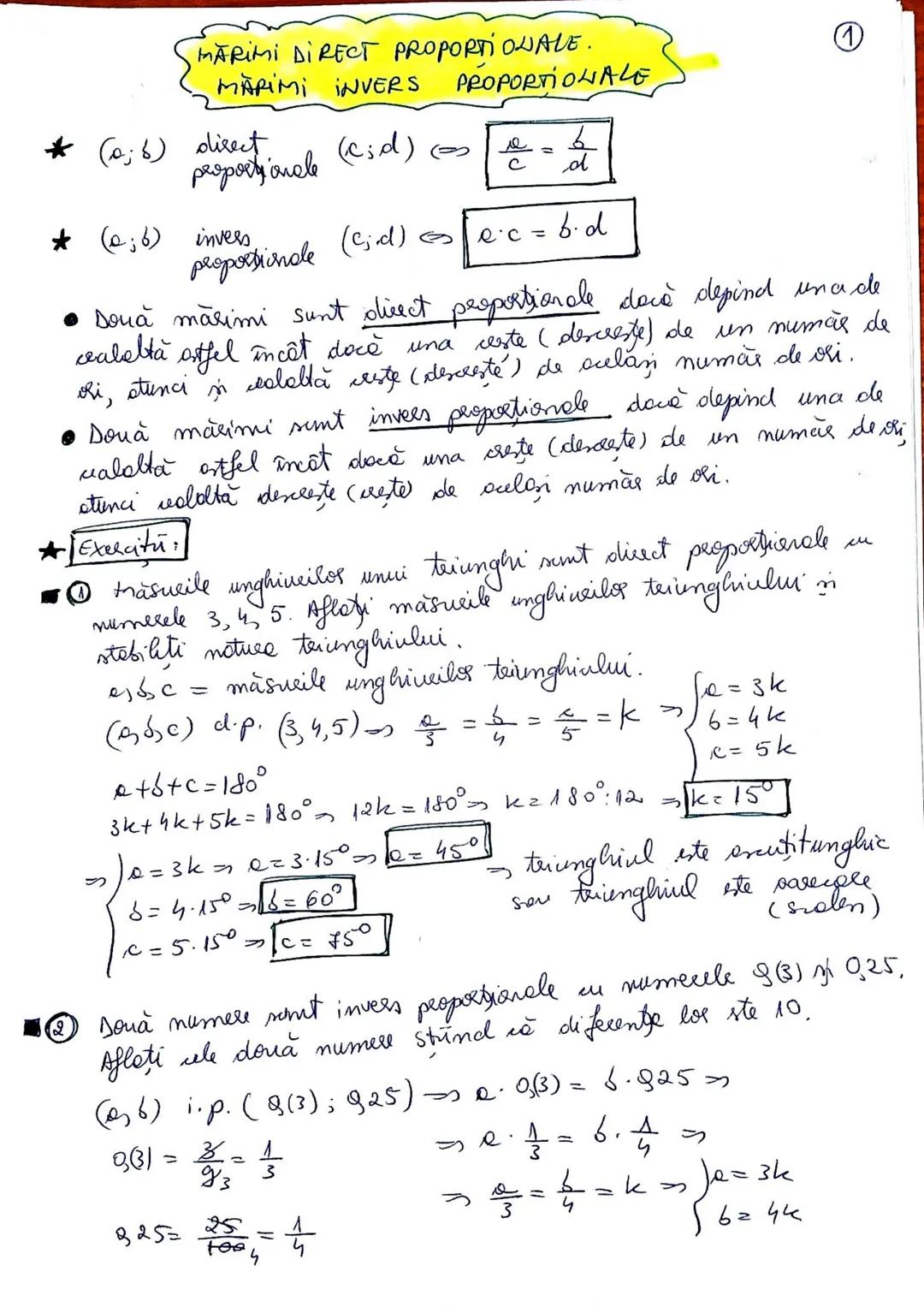 # MARIMI DIRECT PROPORTIONALE.
# MARIMI INVERS PROPORTIONALE
* (a;b) direct
proportionale (c;d) $\frac{a}{c} = \frac{b}{d}$
* (a;b) invers
p