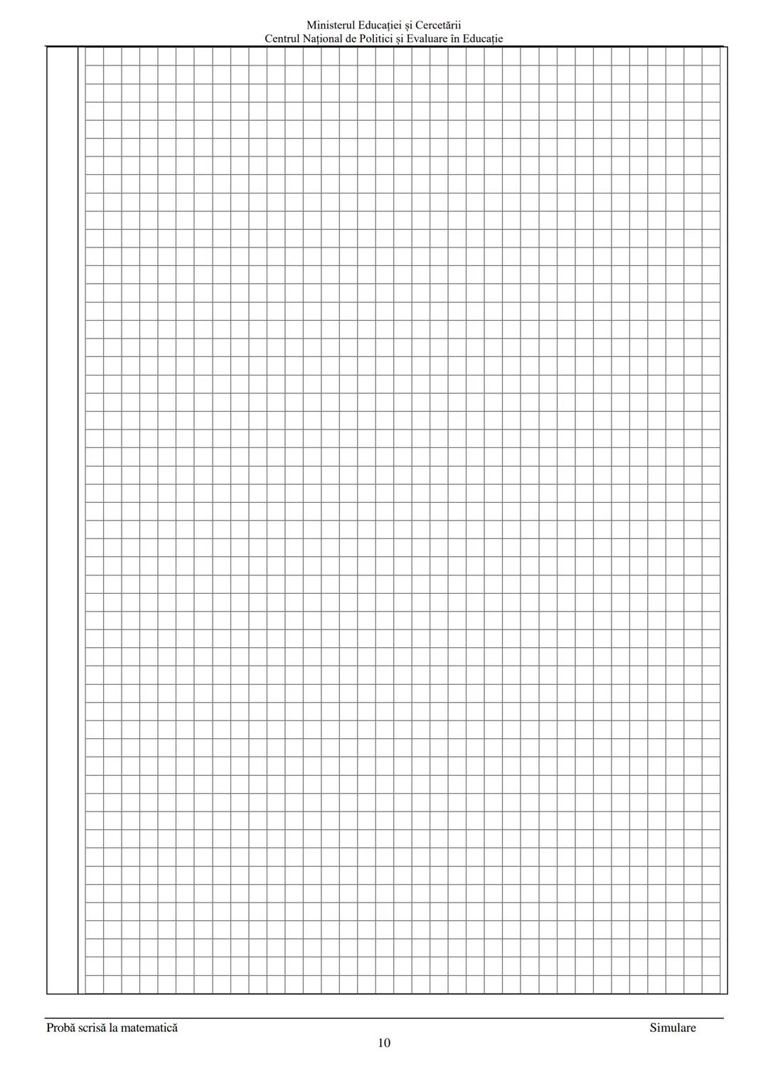 --- OCR Start ---
Ministerul Educației şi Cercetării
Centrul Național de Politici şi Evaluare în Educație
Prezenta lucrare conține
pagini
EV