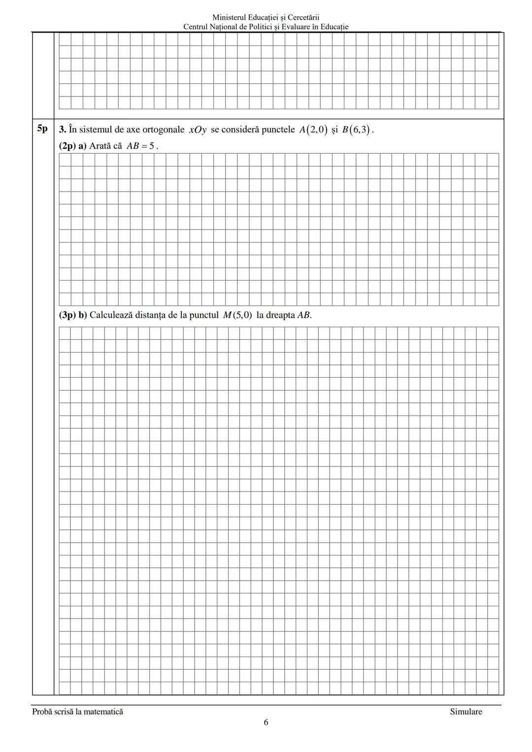 --- OCR Start ---
Ministerul Educației şi Cercetării
Centrul Național de Politici şi Evaluare în Educație
Prezenta lucrare conține
pagini
EV