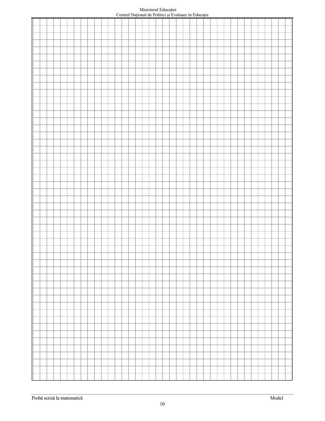 --- OCR Start ---
Ministerul Educației
Centrul Național de Politici și Evaluare în Educație
Prezenta lucrare conţine
pagini
EVALUAREA NAŢION