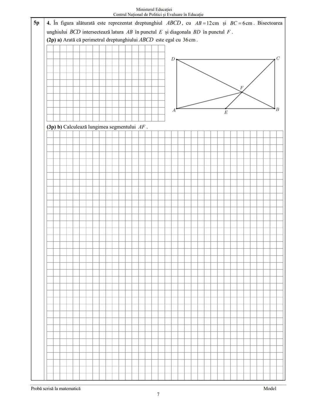 --- OCR Start ---
Ministerul Educației
Centrul Național de Politici și Evaluare în Educație
Prezenta lucrare conţine
pagini
EVALUAREA NAŢION
