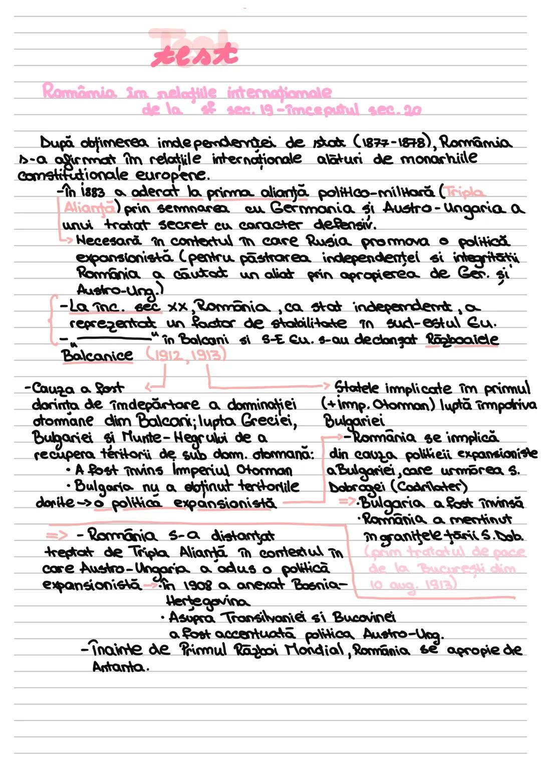 Notițe România după Primul Război Mondial ++