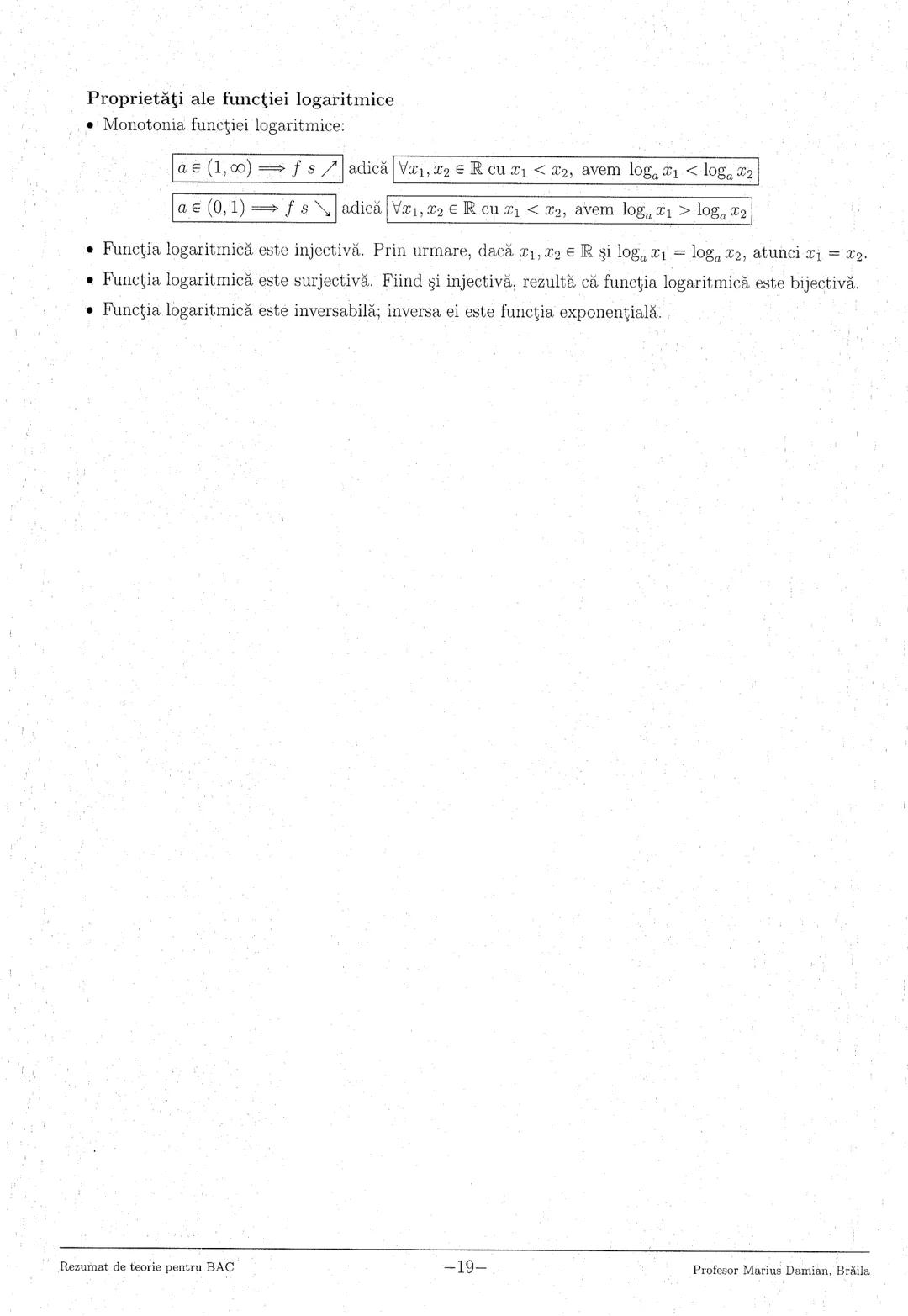 --- OCR Start ---
1. Numere reale
3
2. Logaritmi
5
3. Numere complexe
7
4. Inducţia matematică
9
5. Progresii
..10
6. Funcţia de gradul I
11