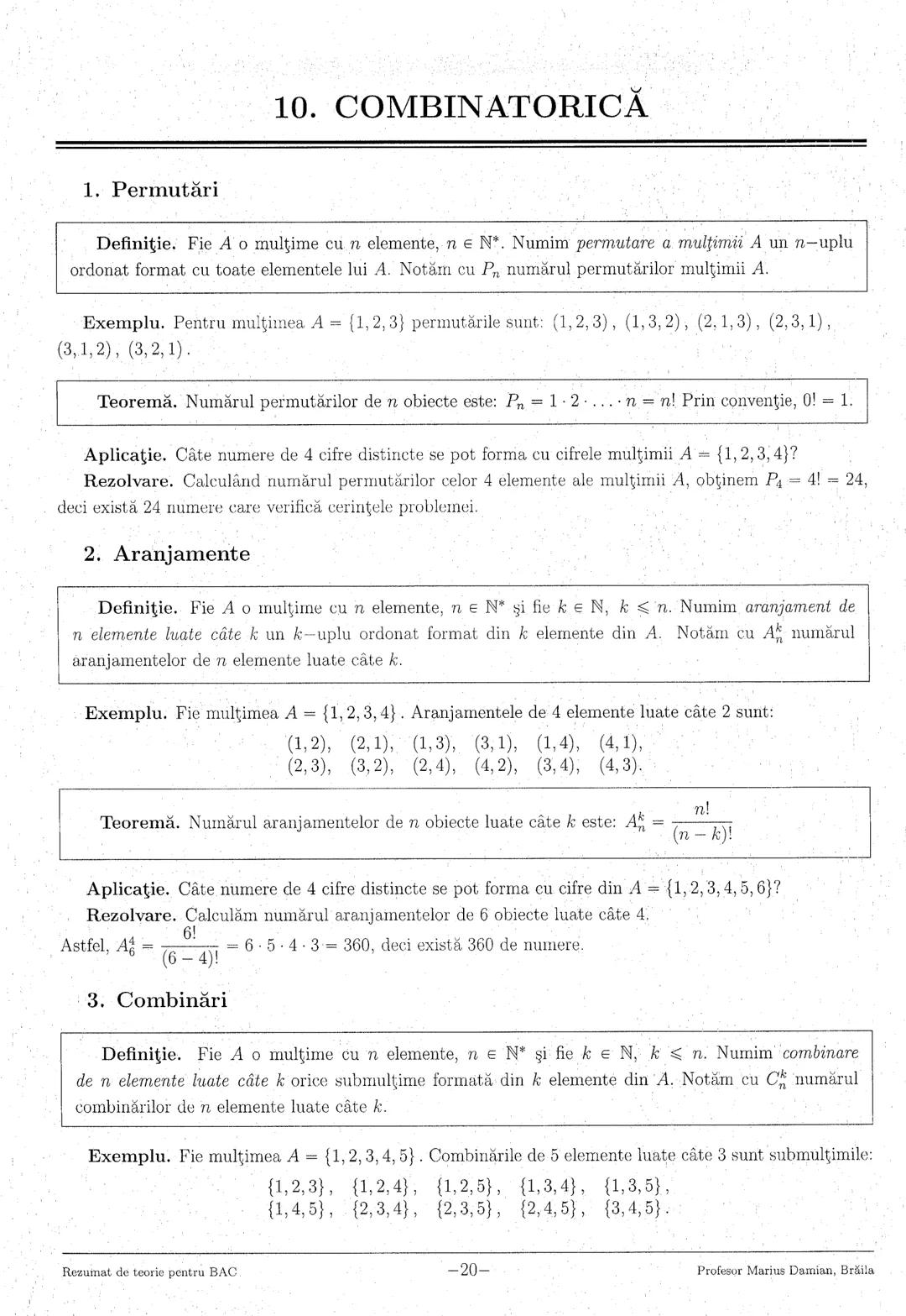 --- OCR Start ---
1. Numere reale
3
2. Logaritmi
5
3. Numere complexe
7
4. Inducţia matematică
9
5. Progresii
..10
6. Funcţia de gradul I
11