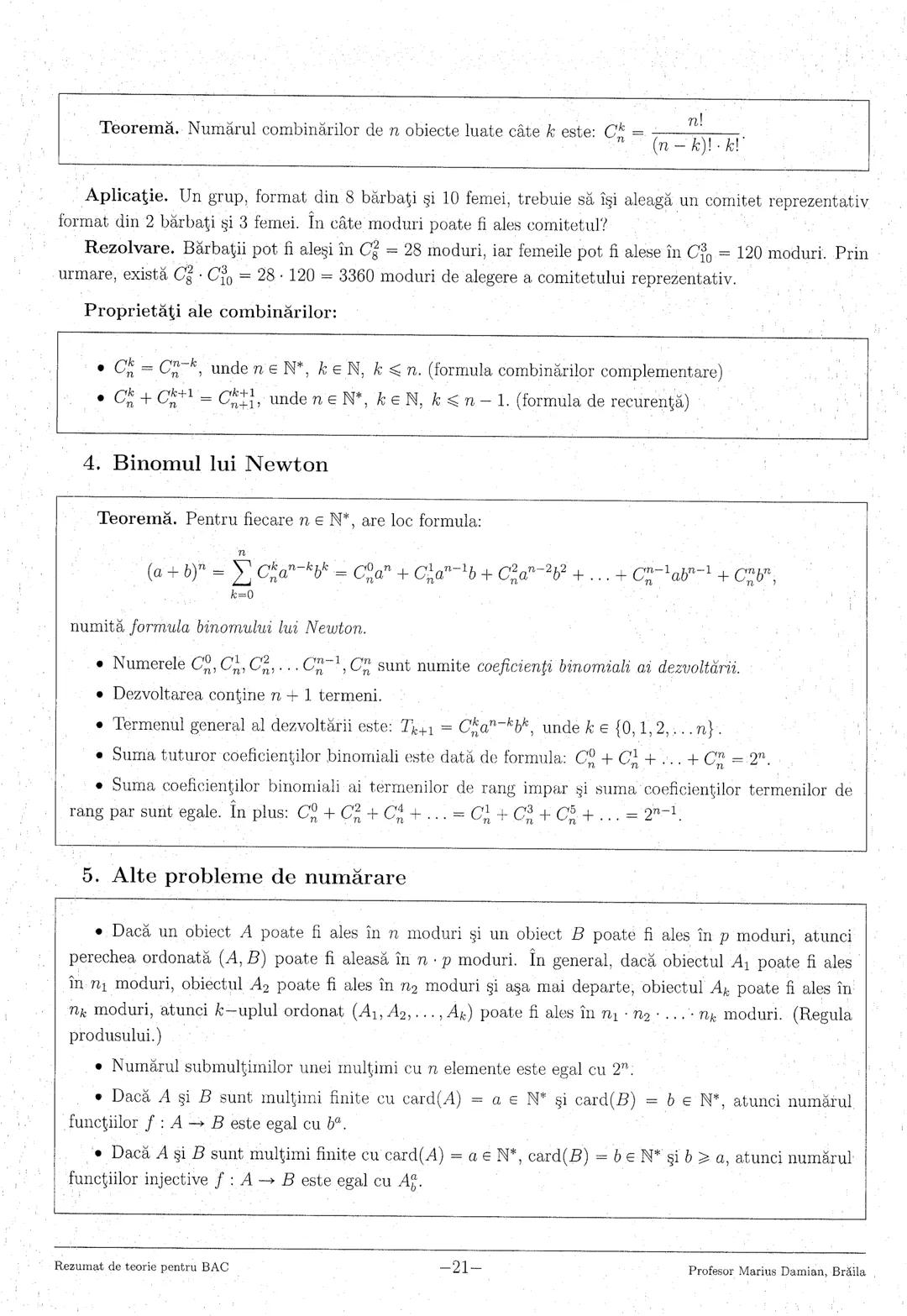 --- OCR Start ---
1. Numere reale
3
2. Logaritmi
5
3. Numere complexe
7
4. Inducţia matematică
9
5. Progresii
..10
6. Funcţia de gradul I
11