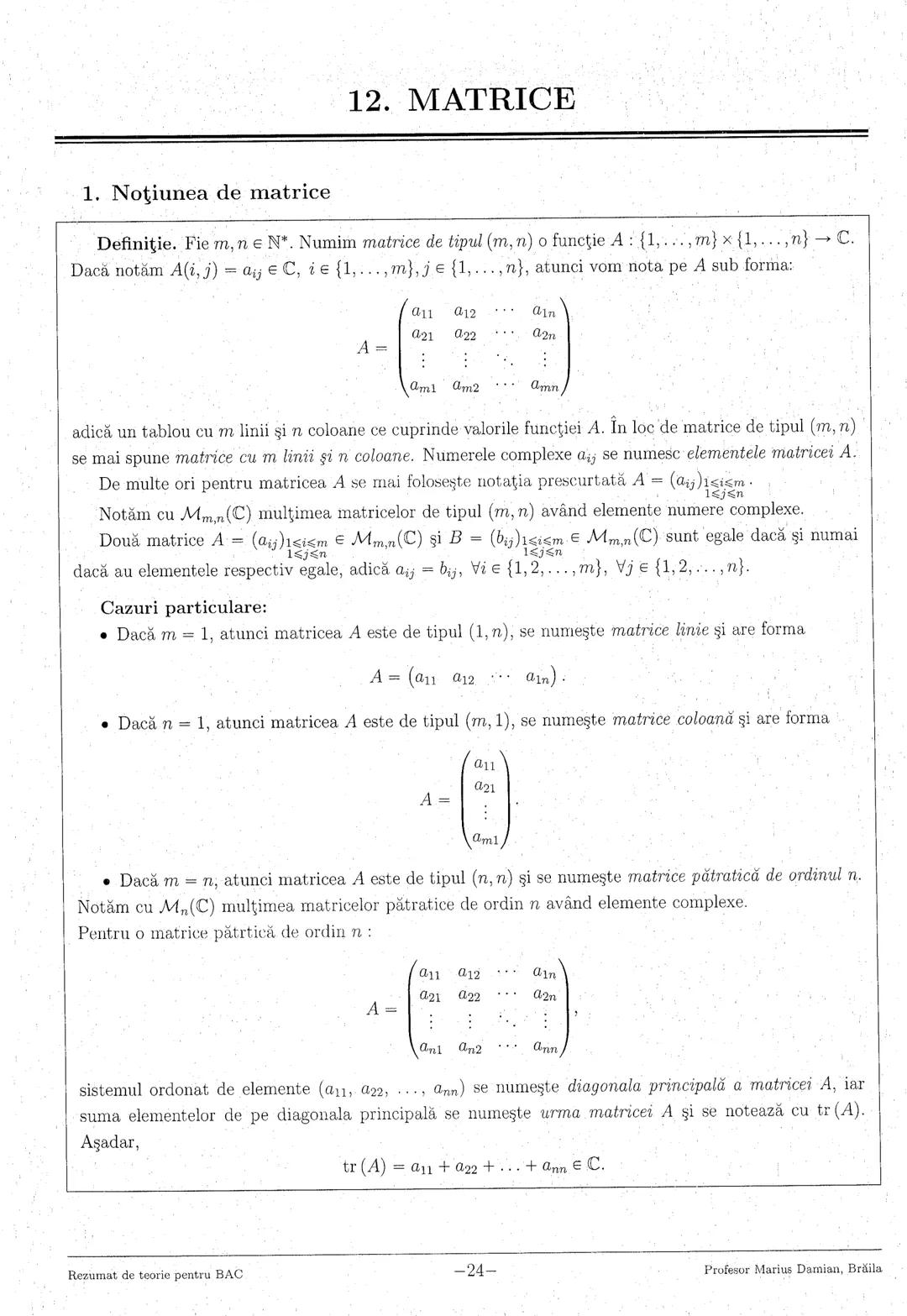 --- OCR Start ---
1. Numere reale
3
2. Logaritmi
5
3. Numere complexe
7
4. Inducţia matematică
9
5. Progresii
..10
6. Funcţia de gradul I
11