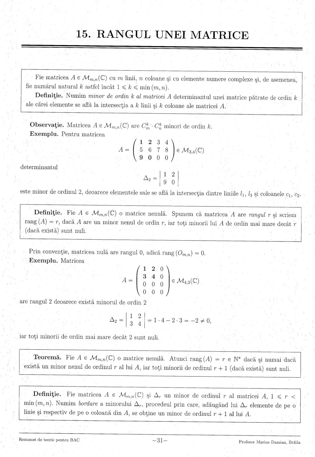 --- OCR Start ---
1. Numere reale
3
2. Logaritmi
5
3. Numere complexe
7
4. Inducţia matematică
9
5. Progresii
..10
6. Funcţia de gradul I
11