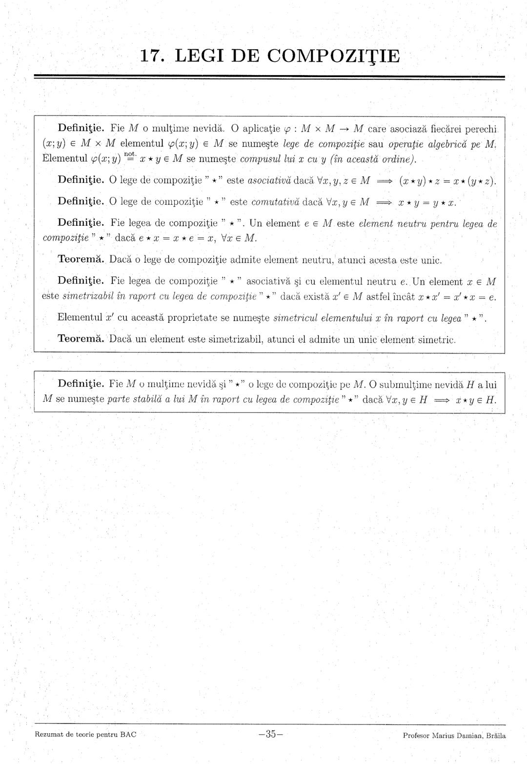 --- OCR Start ---
1. Numere reale
3
2. Logaritmi
5
3. Numere complexe
7
4. Inducţia matematică
9
5. Progresii
..10
6. Funcţia de gradul I
11
