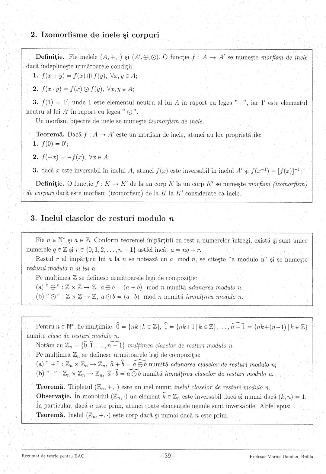 --- OCR Start ---
1. Numere reale
3
2. Logaritmi
5
3. Numere complexe
7
4. Inducţia matematică
9
5. Progresii
..10
6. Funcţia de gradul I
11