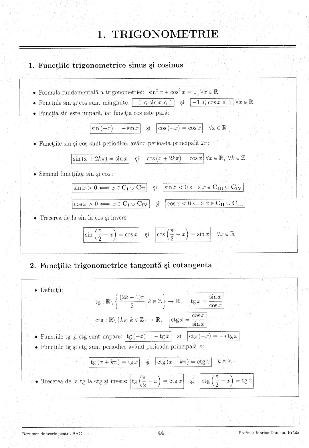 --- OCR Start ---
1. Numere reale
3
2. Logaritmi
5
3. Numere complexe
7
4. Inducţia matematică
9
5. Progresii
..10
6. Funcţia de gradul I
11