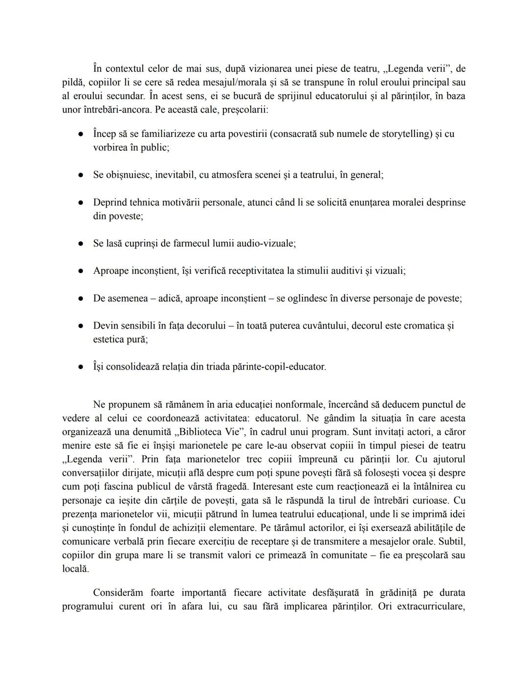 1. Predarea şi educaţia timpurie
Suntem în prezența unor copii mici, într-o sală de grupă. În calitate de educatori,
activitatea noastră de