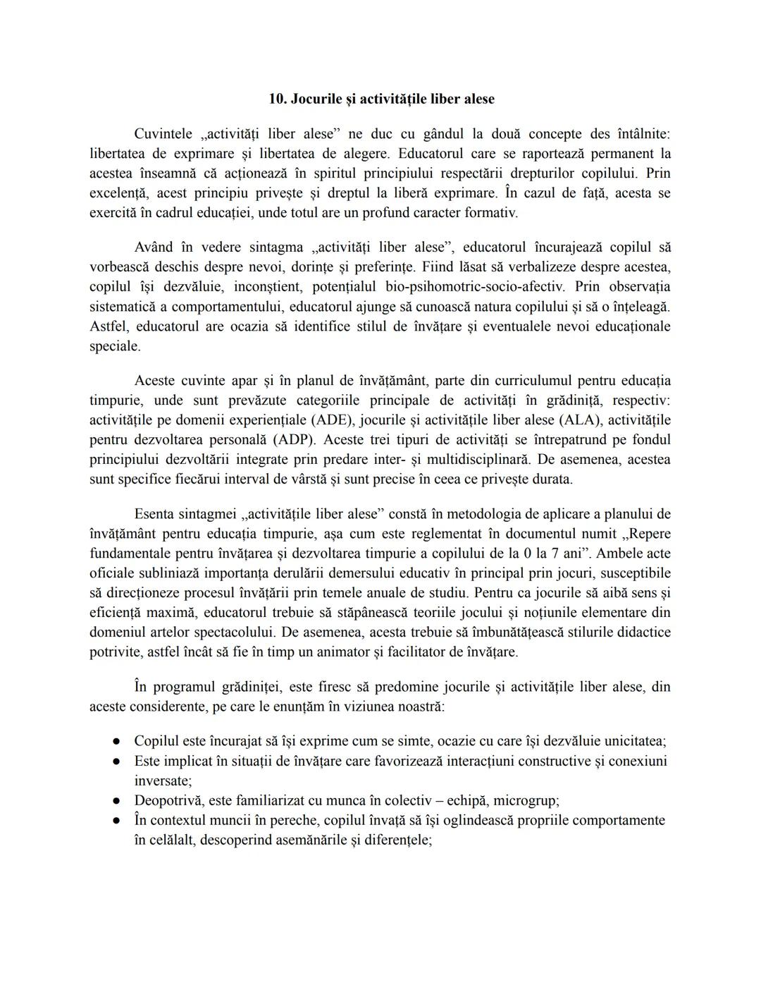 1. Predarea şi educaţia timpurie
Suntem în prezența unor copii mici, într-o sală de grupă. În calitate de educatori,
activitatea noastră de