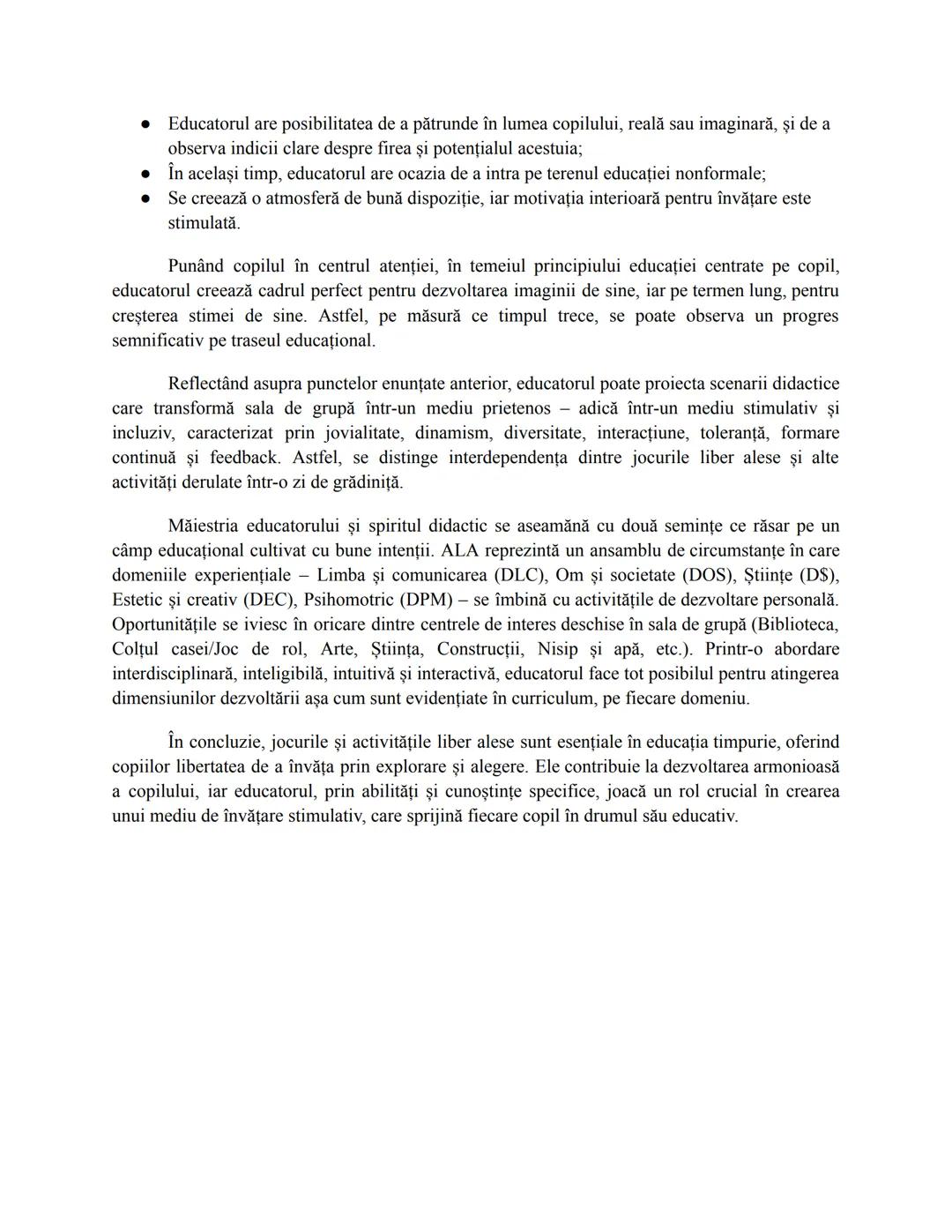 1. Predarea şi educaţia timpurie
Suntem în prezența unor copii mici, într-o sală de grupă. În calitate de educatori,
activitatea noastră de