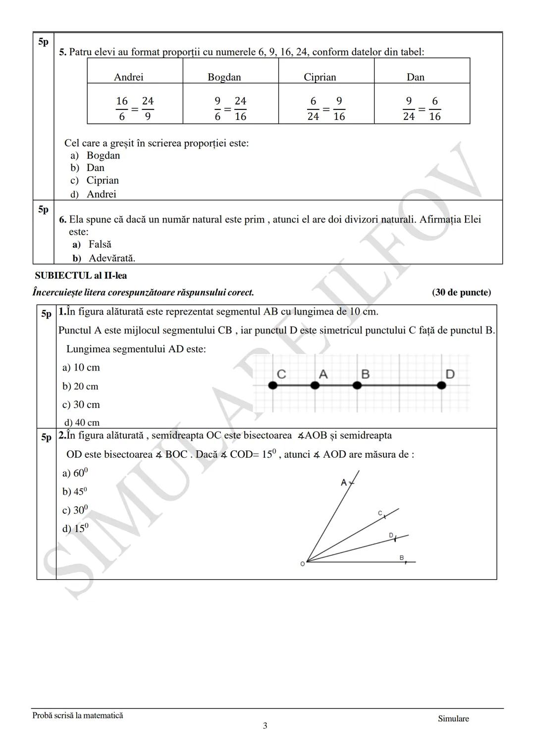 # INSPECTORATUL ŞCOLAR JUDEȚEAN
# ILFOV
Prezenta lucrare conține __________ pagini
# EVALUAREA NAŢIONALĂ
## SIMULARE NOIEMBRIE-JUDETUL ILF